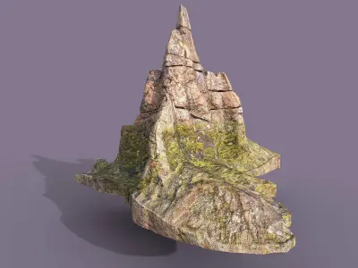 Low Poly Mossy Peak Low-poly 3D model