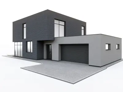 Modern two storey house archicad sketchup and Lumion 11 scene 3D model