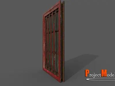 Metal window Version 003 Low-poly 3D model