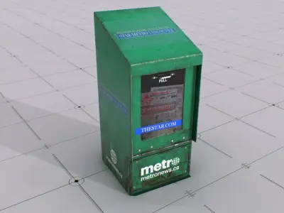 Vancouver Street News Stand Game Ready Prop Low-poly 3D model