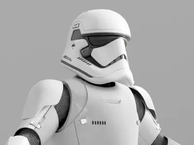 Storm Trooper First Order from Star Wars Battlefront RIGGED Low-poly 3D model