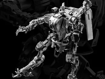 Blade Wielding Mech 100mm 3D print model