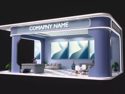 Modern Exhibition Booth for Trade Shows and Events 3D model