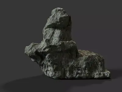 Rock Cliff Low-poly 3D model