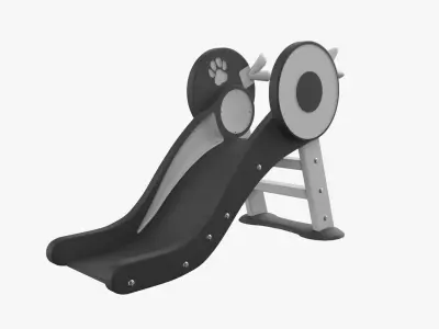 Kid Park Slide Park Equipment Interior Black 3D model