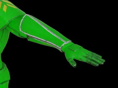 High-quality green robot  3D model