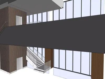 elevator hall lift wooden wall 5 star hotel japanese 3D model