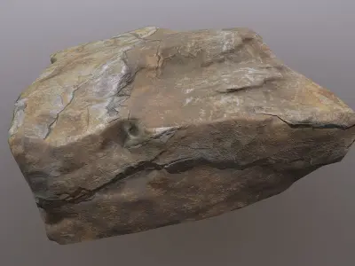 French Coastline Cliff Rock Low-poly 3D model