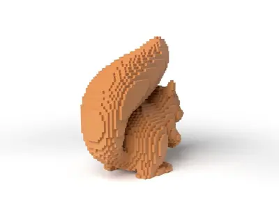 Squirrel Minecraft Voxel Low-poly 3D model