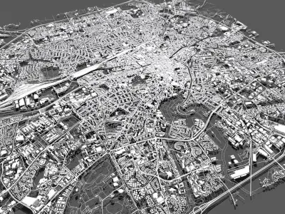 Cityscape Rennes France 3D model