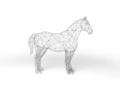 Horse Wireframe Low-poly 3D model