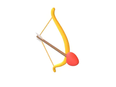 Cartoon Cupid Bow v1 001 Low-poly 3D model