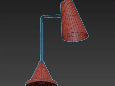 SYDNEY table lamp with shade and brass base 3D model