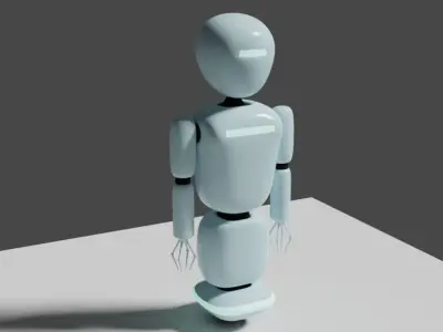 Android Robot Rigged Low-poly 3D model