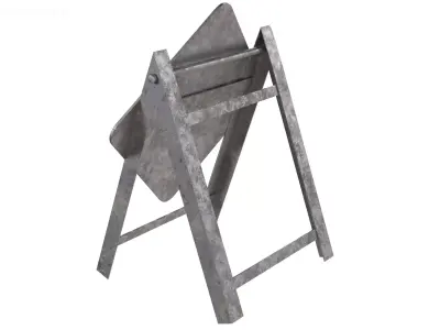 Road Work Sign Low-poly 3D model