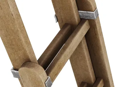 old wooden ladder 3D model