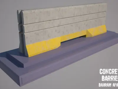 Concrete Block Barrier - Barricade 03 Low-poly 3D model