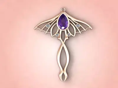 The Nocturnal Empress Pendant jewelry 3D model - for Her 3D print model