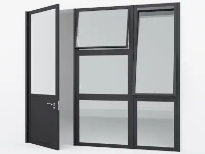 Aluminium door 17 3D model