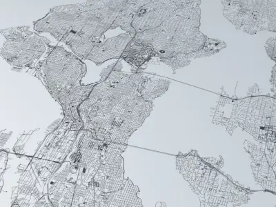 Seattle Road Network and Streets 3D model