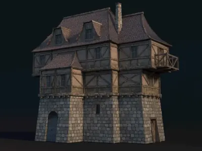 Fantasy Medieval House 03 3D model