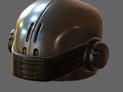 Gas mask helmet 3d model scifi Low-poly  Low-poly 3D model