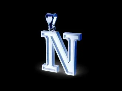 letter N pendant 3D print model