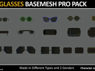 70 BESEMESHES GLASSES PRO PACK VOL 31 Low-poly 3D model