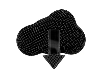Cloud Download Icon v1 009 Low-poly 3D model