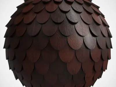 Roof Tile Materials 19- By 3 color Pbr By Sbsar 4k Low-poly 3D model