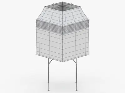 1408 - Paper Lamp Low-poly 3D model