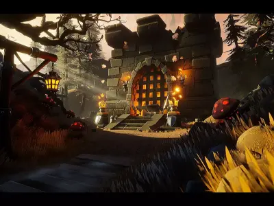 Stylized Fantasy Environment Low-poly 3D model