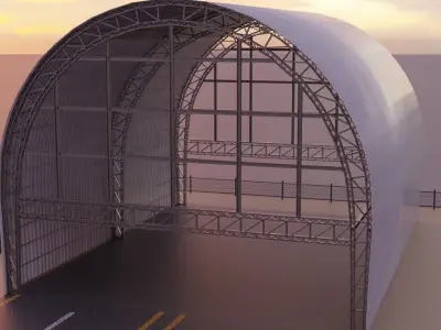 Hangar  Low-poly 3D model