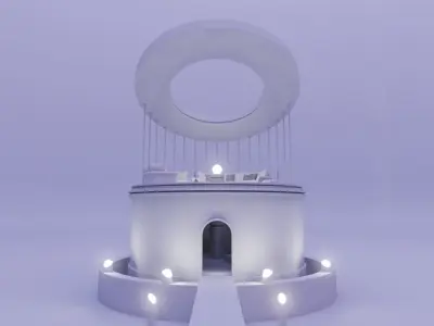 Paradise tower with candles in middle Free low-poly 3D model