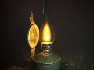 Next generation kerosene lamp Low-poly 3D model