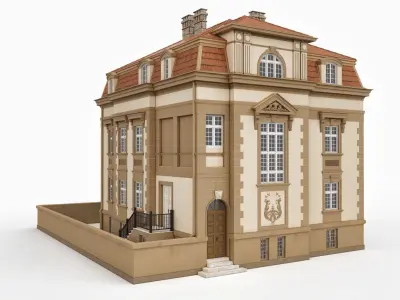 Elegant Townhouse HQ Model 3D model