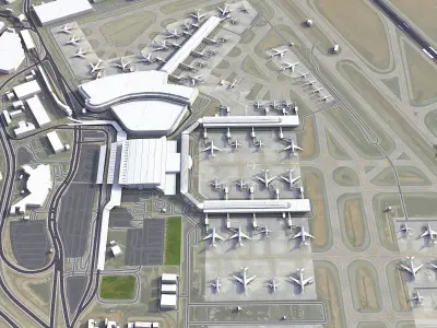 Cairo Airport Low-poly 3D model