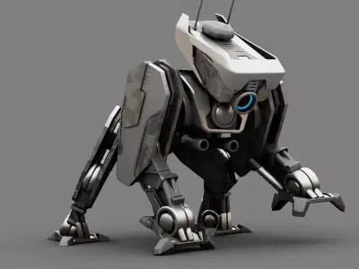 Military Droid  rigged character 3D model