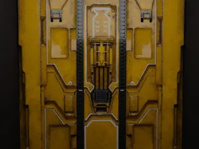 Sci-Fi Door for Bunker or other  Low-poly 3D model
