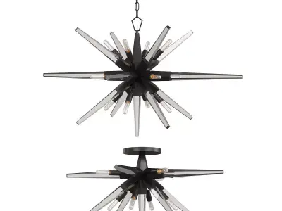 Ariel Semi Flushmount Ariel Starburst Chandelier Low-poly 3D model
