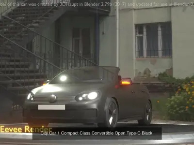 City Cars All Types A B C D E Black 3D Model Pack