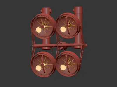 Nomad XYZ 4x Wall Sconce AR111 2xGI by Modular 3D model