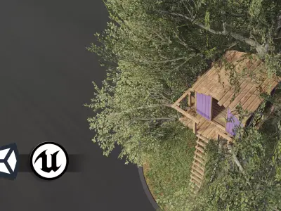 PBR Assets - Cozy Tree House Low-poly 3D model