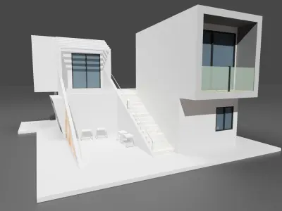 Modern housing project model 3D render 3D model