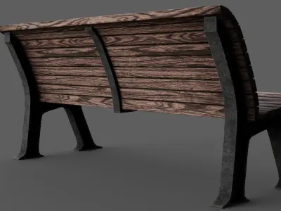 Park Bench  Low-poly 3D model