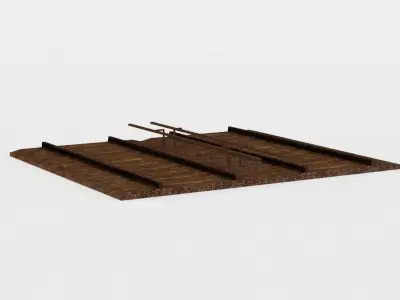 Rail segment Low-poly 3D model