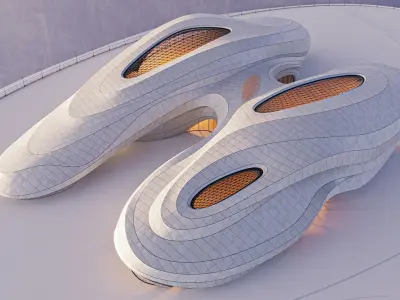 Futuristic building 48 3D model