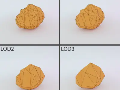 Low poly desert rocks Low-poly 3D model
