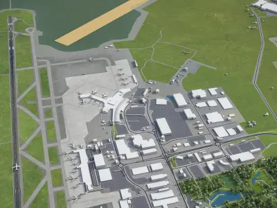 Auckland Airport Low-poly 3D model