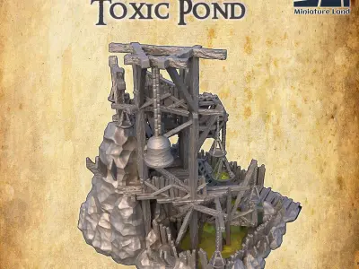 Ratman Toxic Pond Tabletop Terrain 28 MM 3D print model